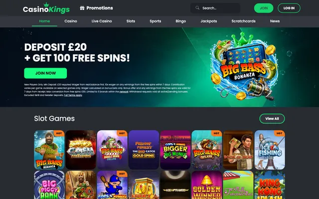 Casino Kings homepage captured on 8 Sept 2026