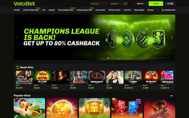 Velobet homepage captured on 8 Sept 2026