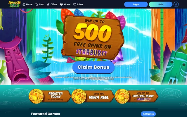 Amazon Slots homepage captured on 8 Sept 2026